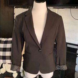 New York & Company black blazer.  Polka dot lining